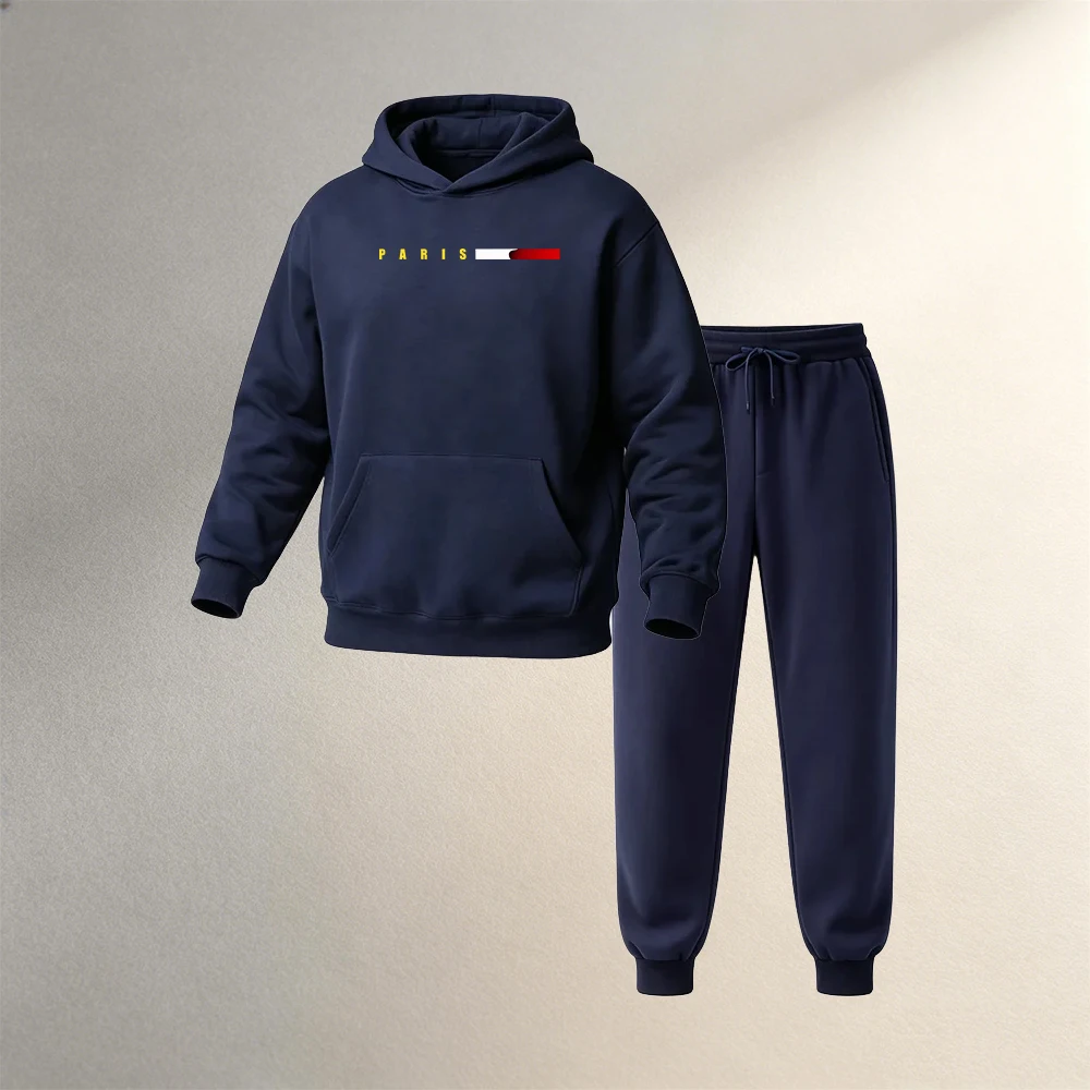 Winter Clothing Outfits - Męskie zestawy ubrań: bluza z kapturem