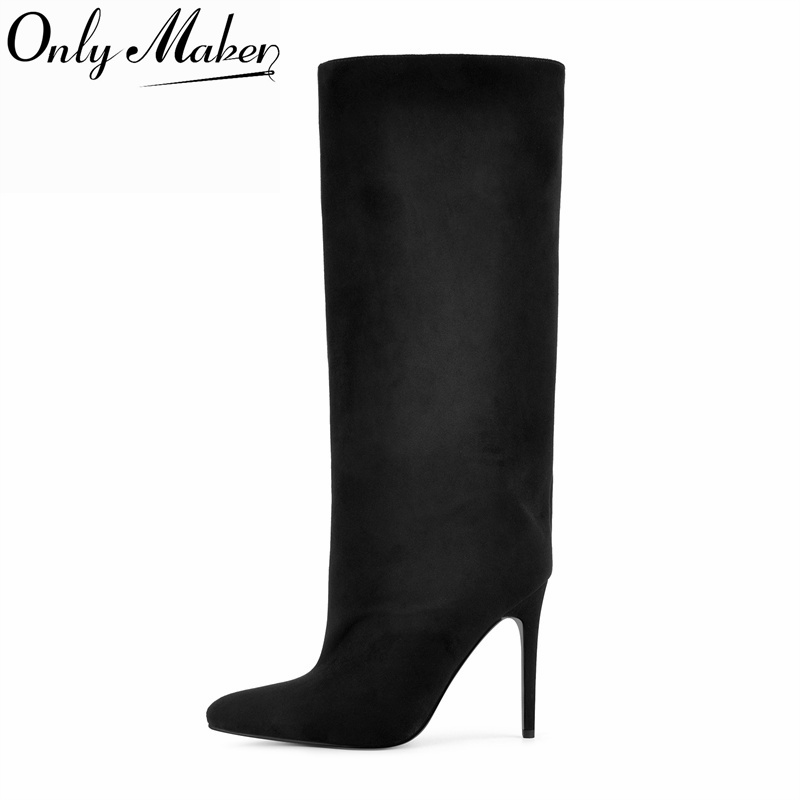 Winter Clothing Women'S - Onlymaker Czarne Kozaki za Kolano z