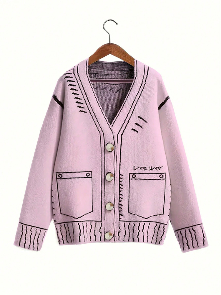 Winter Clothing Deals - Damski kardigan zapinany na guziki plus