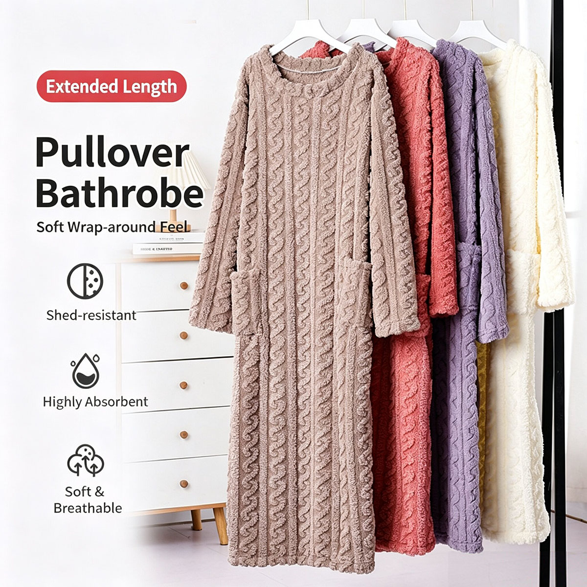 Winter Clothing Deals - Zimowa koszula nocna z aksamitu koralowego,
