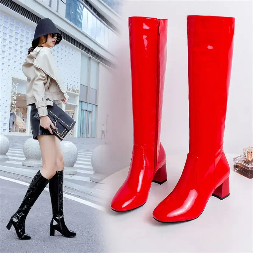 Red White Patent Leather Women – Winter Clothing Women'S recenzja i cena